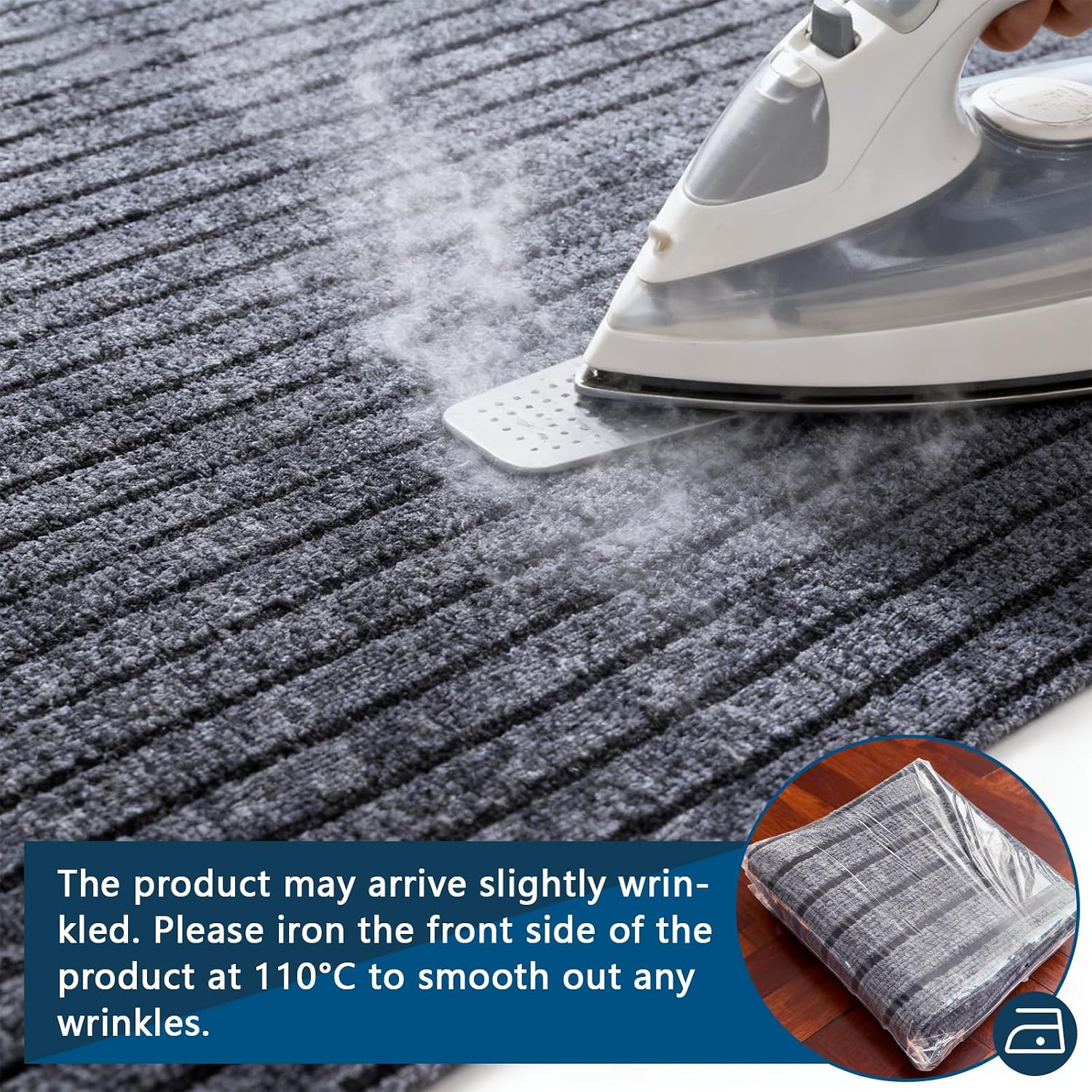 Outdoor Runner Rug 3 ft x 15 ft for Hallway with TPR Backing, Gray Fine Stripes Non-Slip Indoor Runner Rugs Suitable for Balcony, Kitchen, Patio, Garage, Deck, Stair and Entryway Areas - Image 3