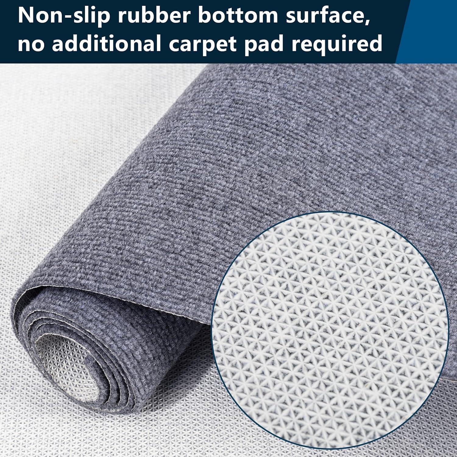 Outdoor Runner Rug 3 ft x 15 ft for Hallway with TPR Backing, Gray Fine Stripes Non-Slip Indoor Runner Rugs Suitable for Balcony, Kitchen, Patio, Garage, Deck, Stair and Entryway Areas - Image 9