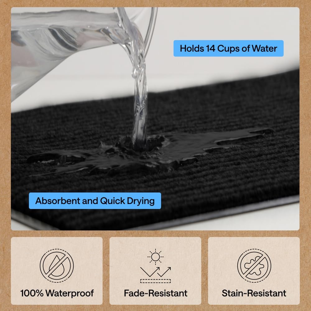 GORILLA GRIP Waterproof Traffic Guard Door Mat, 72x48, Indoor Outdoor Heavy Duty Entryway Mats, Strong Backing Commercial Utility Rugs for Office, Hallway, Garage, Patio, Low Profile Runner Rug, Black - Image 5