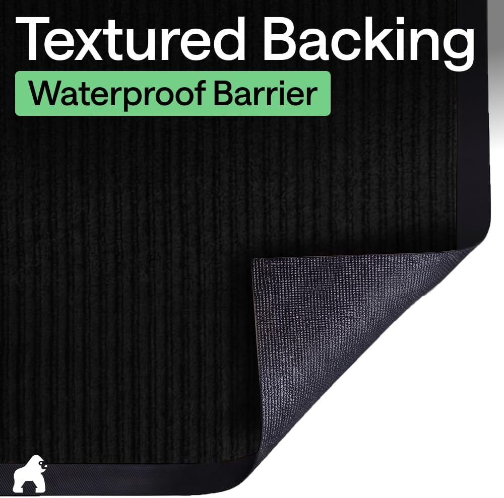 GORILLA GRIP Waterproof Traffic Guard Door Mat, 72x48, Indoor Outdoor Heavy Duty Entryway Mats, Strong Backing Commercial Utility Rugs for Office, Hallway, Garage, Patio, Low Profile Runner Rug, Black - Image 6