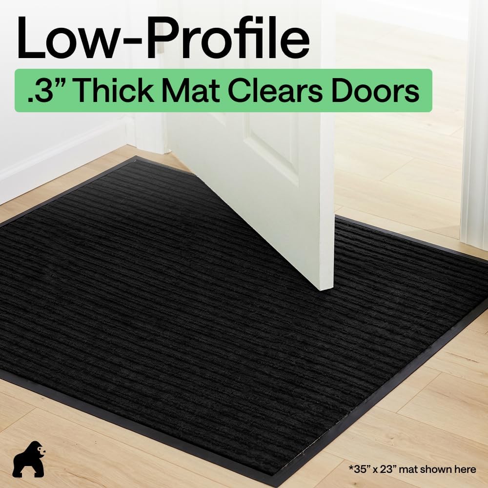 GORILLA GRIP Waterproof Traffic Guard Door Mat, 72x48, Indoor Outdoor Heavy Duty Entryway Mats, Strong Backing Commercial Utility Rugs for Office, Hallway, Garage, Patio, Low Profile Runner Rug, Black - Image 9